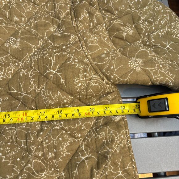 Marine Layer Arlo Quilted Jacket Womens S Green Floral Long Sleeve Button Front - Picture 7 of 8